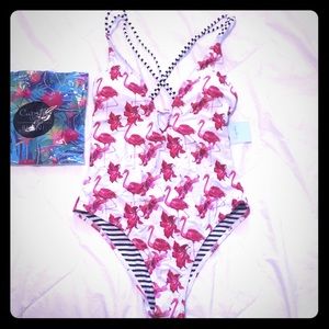 Cupshe flamingo print one piece